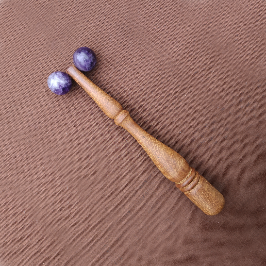 roulette de massage facial améthyste